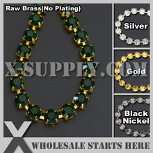 SS38 8mm Handmade Round Rhinestone Cup Chain for Jewelry,Emerald Rhinestones 2024 - buy cheap