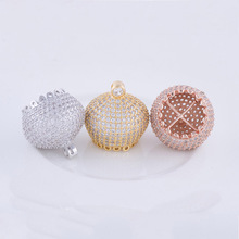 Fashion Jewelry Bijoux Zircon Crown Charms Pendants For Bracelets & Necklaces Diy Copper Micro Pave Czech Charms Wholesale Bedel 2024 - buy cheap