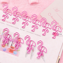 10Pc Pink Cute Flamingo Paperclip Baby Shower Birthday Party Decorations Kids Flamingo Notebook Bookmark Photo Picture Paperclip 2024 - buy cheap