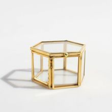 Caixa de joias de vidro transparente geométrica, organizador de joias, caixa de anel, colar, pulseiras, brincos, acessórios de armazenamento de joias 2024 - compre barato