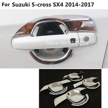 Car Styling Cover Protect Trim ABS Chrome External Door Bowl Frame 4pcs For Suzuki S-Cross Scross SX4 2014 2015 2016 2017 2024 - buy cheap