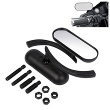 Micro espelho retrovisor oval, para harley fatboy electra road glide sportster dyna heróis softail springer, preto 2024 - compre barato