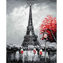 5D DIY Round Diamond Hand Made Embroidery Wall Cross Sticker Eiffel Tower Diamond  Painting Home Decor 2024 - buy cheap