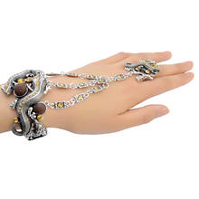 Rhinestone Charm Bracelet Punk 3 Color Retro  Fashion Bracelet With Cute Little Gecko Shaped Unique Wrapped Cuff Bracelet 2024 - buy cheap