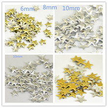 500pcs 6mm 8mm 10mm Star Shape Gold Hot fix FlatBack Rhinestuds Iron Glue on Studs And Spikes For Clothing DIY Accessories 2024 - buy cheap