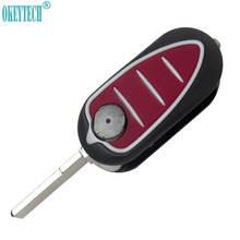 OkeyTech 3 кнопки флип дистанционный Автомобильный ключ оболочка с чехлом Fob для Alfa Romeo Mito Giulietta 159 GTA чехол без ключа 2024 - купить недорого