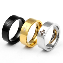 6mm Freemasons Ring Masonic Rings For Men Women Gold Silver Black 316L Stainless Steel Charms Freemasonry fashion Jewelry 2024 - buy cheap