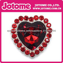 26mm Rhinestone Heart Shape brooches Invitation Ribbon Slider Wedding Supply 2024 - buy cheap