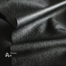 Black matt leather texture fabric High-grade leather creative background wall pu soft bag cloth fabric fabrics for patchwork 2024 - buy cheap