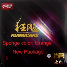 DHS Hurricane3-Goma de ping pong para tenis de mesa, con esponja naranja, nuevo paquete 2024 - compra barato
