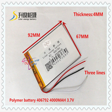 3 line 406792 3.7V 4000mAH 406590 Polymer lithium ion / Li-ion battery for tablet pc power bank cell phone 2024 - buy cheap