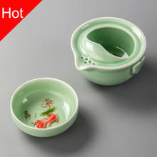 Hot,ceramic quick cup tea set,tea pot with elegant porcelain gaiwan,Chinese kung fu tea sets,for black/green/puer/Oolong tea 2024 - buy cheap