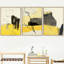Pintura De Graffiti amarillo abstracto, arte De pared, lienzo, minimalista nórdico, carteles e impresiones, imágenes De pared para sala De estar 2024 - compra barato
