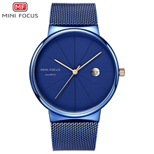 MINI FOCUS Men's Simple Mesh Strap Quartz Watches 2019 New Waterproof Wristwatch Man Relogios Masculino Clock 0176G Blue 2024 - buy cheap