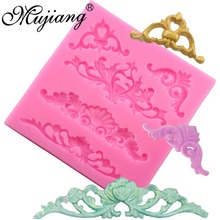 Mujiang European Relief Lace Cake Border Silicone Molds Fondant Cake Decorating Tools Kitchen Baking Chocolate Candy Mold XL430 2024 - buy cheap