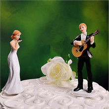 Love Serenade Guitar Playing Groom Wedding Cake Topper bride and groom cake topper figurines with free shipping 2024 - buy cheap