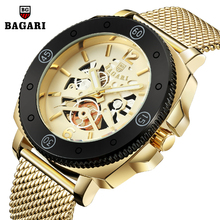 Bagari relógios masculinos luxuosos de quartzo, relógios casuais para homens, em malha e aço impermeável 2024 - compre barato