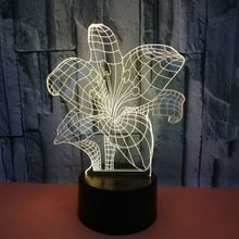 Gaopin remoto 3d led usb plantas lírio flores em forma de decorativo quarto luz da noite presentes amigos multicolorido lâmpada iluminação cabo 2024 - compre barato