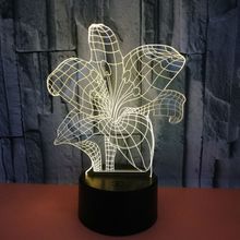 GAOPIN Remote 3D LED USB Plants lily Flowers Shaped Decorative Bedroom Night Light Friends Gifts Multicolor Lamp Lighting Cable 2024 - buy cheap