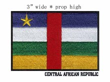 3" wide Central African Republic embroidery flag patch  for  Yellow star in left top side/Green means forest/ 2024 - buy cheap