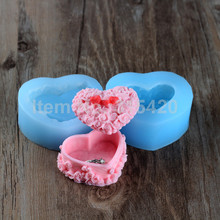 Molde de sabão em 3d formato de coração, molde de velas de silicone caseiro para penteadeira de coração 3d, molde de velas de silicone 3d 2024 - compre barato