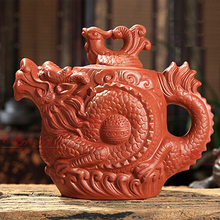 Yixing teapot Dragon and phoenix teapot 500cc big capacity chinese tea set handicraft  Red Dragon Relief Pot  kung fu teapot 2024 - buy cheap