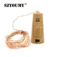 Szyoumy fio de luz led de corda, 1m 10led 2m 20led, fio de luz incluído, baterias para decoração de casamento e natal 2024 - compre barato