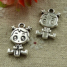 90 pieces tibetan silver girl charms 23x14mm #3039 2024 - buy cheap