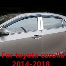 Guarda-chuva para toyota corolla 2014-2018, visor cromado para janela de carro, proteção contra chuva e ambientes externos 2024 - compre barato