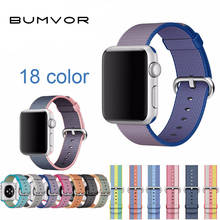Woven Nylon strap For Apple Watch band 44/40mm wrist bracelet watchband for iwatch apple watch 42/38MM series 4/3/2/1 watch belt 2024 - buy cheap