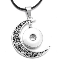 New Snap Jewelry Moon Pendants Snap Button Necklace with Chains fit 12mm & 18mm Snap Button Jewelry For Women 2024 - buy cheap