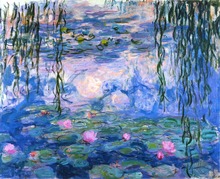 100% handmade landscape oil painting reproduction on linen canvas,water-lilies-1919-1 by claude monet,Free DHL Shipping 2024 - buy cheap