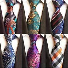 Ricnais Luxury 8cm Men's Classic Tie Silk Jacquard Cravatta Floral Plaids Necktie Striped Ties Man Business Wedding Accessories 2024 - buy cheap