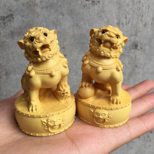 Boxwood carving, lion seal, decoration, living room, study, ornaments, handicrafts. 2024 - buy cheap