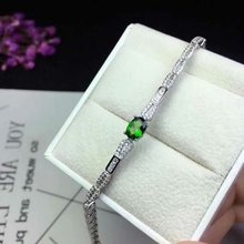 Fidelity natural 5*7mm diopside Bracelets s925 sterling silver simple fine jewelry for women party natural green gemstone 2024 - buy cheap