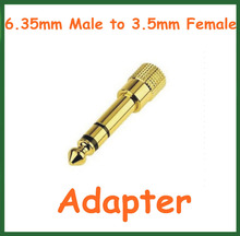 DOLMOBILE 5pcs Gold Color 6.35mm Male to 3.5mm Female Stereo Audio Plug Jack Adapter Converter Connector 2024 - buy cheap