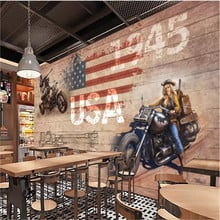 Papel de parede personalizado 3d de tijolos, papéis de parede 3d estilo americano, retrô, locomotiva, mural de cowboy, restaurante, bar, ktv, sala de estar 2024 - compre barato