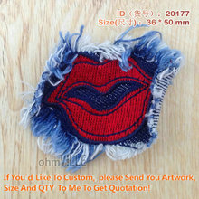 2016 Hot Sale New Parches Ropa Fallout 20177 Lovely Red Lips Jeans-patches Iron On Patch 100% Quality Guarantee Full Embroidery 2024 - buy cheap