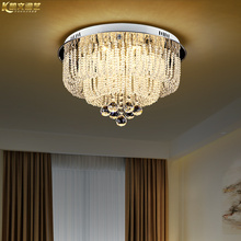 Круглая хрустальная лампа для спальни лампа для гостиной простая современная светодиодная потолочная лампа теплая лампа для ресторана 2024 - купить недорого