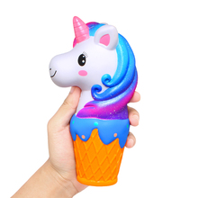 16cm grande unicórnio esponjoso creme de sorvete cor de arco-íris espuma perfumado para crianças brinquedo para presente 2024 - compre barato