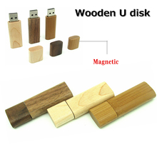 Unidad flash USB de madera, pendrive magnético de madera de bambú, 4GB, 8GB, 16GB, 32GB 2024 - compra barato