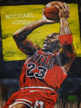Artist Hand Painted God Of Basketball BULLS 23 Michael Jordan Shooting Oil Painting On Canvas Basketball Jordan Oil Painting 2024 - buy cheap