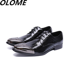 Sapato social masculino preto pele de crocodilo couro slipon mocassins dedo do pé redondo vestido sapatos oxford para homens marca italiana 2024 - compre barato