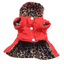 Winter Pet Dog Cat Leopard Apparel Coat Clothes Puppy Hoodie 100% Cotton Warm Dress XS-XL AB 2024 - buy cheap