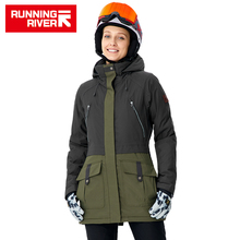 Chaqueta de Snowboard para mujer, ropa deportiva de alta calidad para correr río, invierno, cálido, medio muslo, # A8010 2024 - compra barato