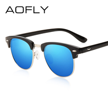 AOFLY Classic Half Metal Polarized Sunglasses Men Women Brand Designer Glasses Mirror Sun Glasses Fashion Gafas Oculos De Sol 2024 - buy cheap