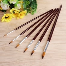 6Pcs Nylon Hair Paint Brush Set Round Tip Pointed Artists Paintbrush for Watercolor Acrylic Oil Painting Art Supplies C26 2024 - buy cheap