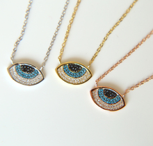 factory drop shipping promotion evil eye charm paved colorful cz high quality necklace 2024 - buy cheap