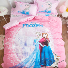 pink elsa anna print duvet cover  queen king singel twin full size 3D disney cartoon cotton bed for girl's bedroom decor 3/4/5pc 2024 - buy cheap