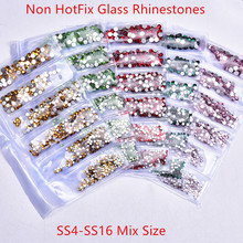 Nail Art Rhinestones SS4-SS46 Mix Size Glass Non HotFix Nail Art Decorations FlatBack Strass Sewing & Fabric Garment Glue On DIY 2024 - buy cheap
